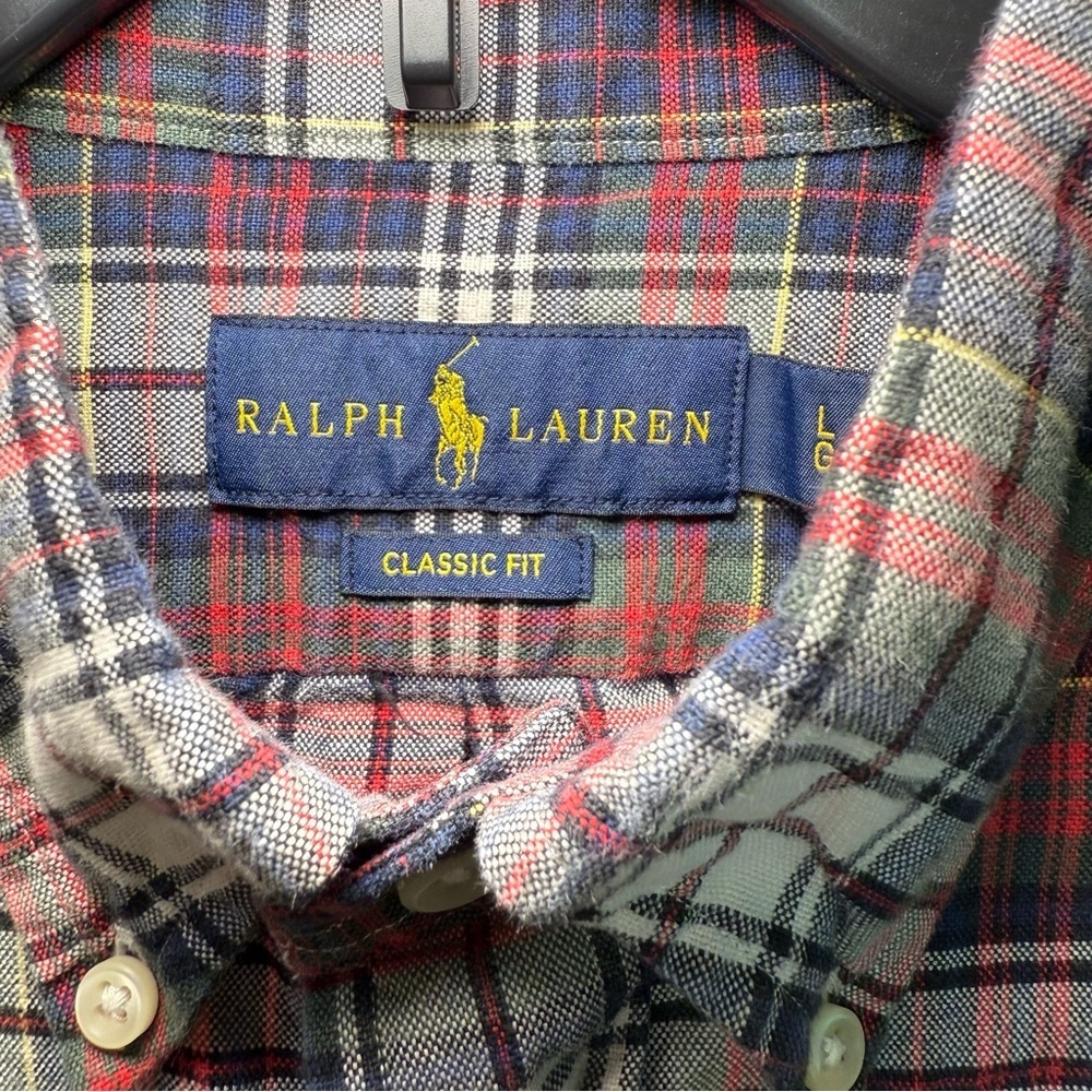 Polo Ralph Lauren Red and Green Casual Button Down Shirt Size Large holiday - Picture 6 of 9